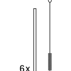 Baric Trinkhalm-Set Cromargan®, 18 cm, 6-teilig plus mit Reinigungsbürste|WMF Best