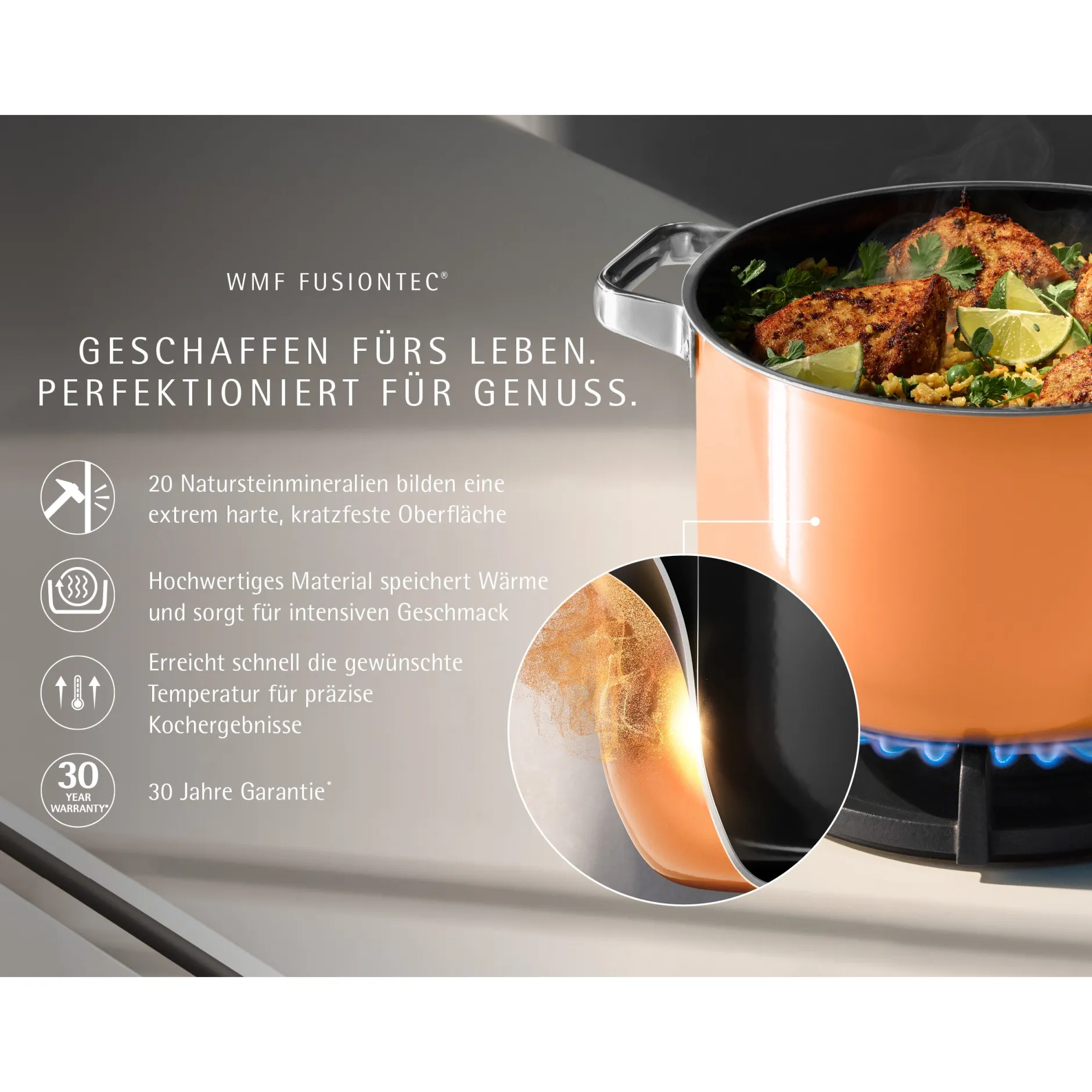 Fusiontec Mineral Pro, Topf-Set, 4-teilig, Papaya Orange|WMF Clearance