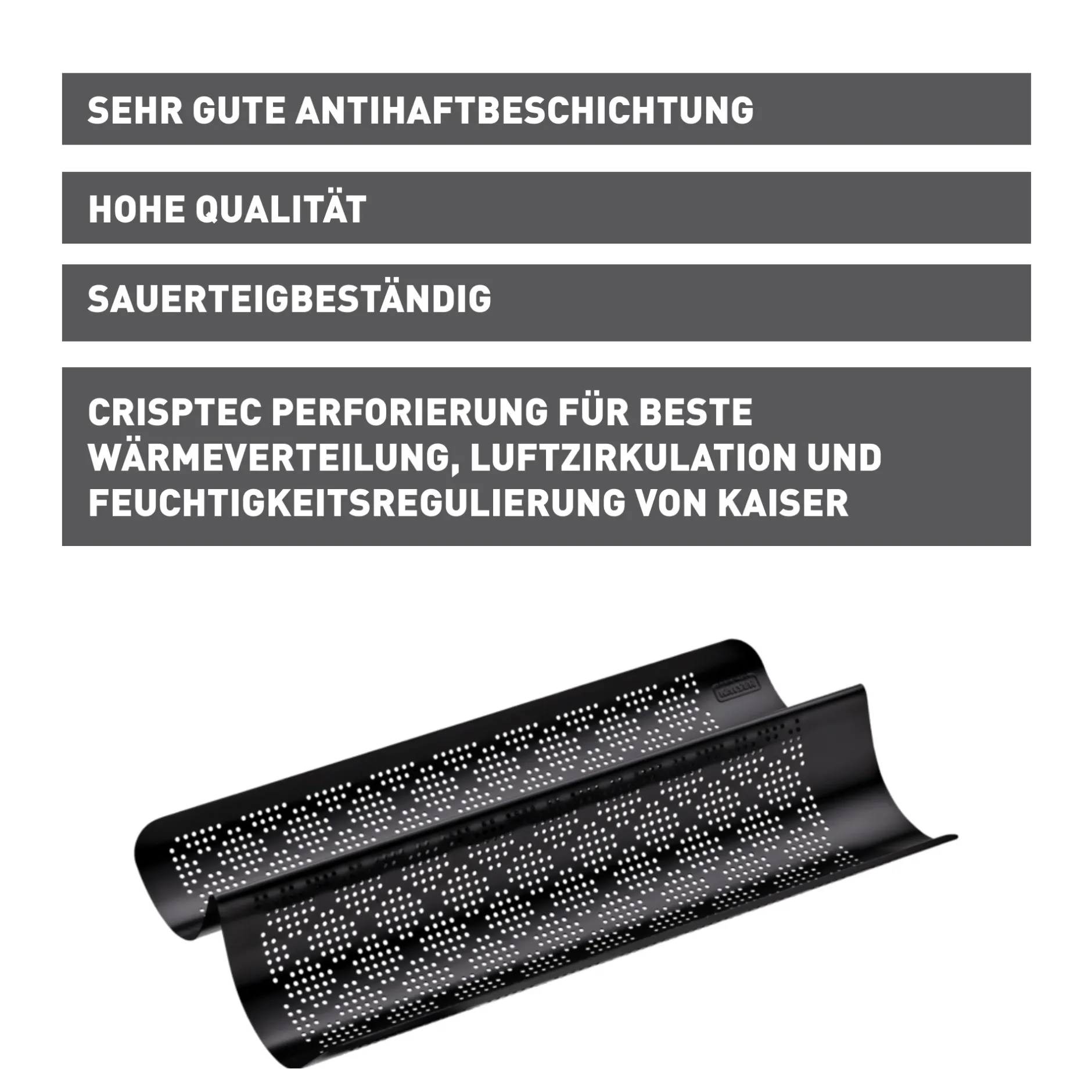 KAISER Inspiration Baguette-Backform, perforiert, 40 x 20 cm|WMF Hot