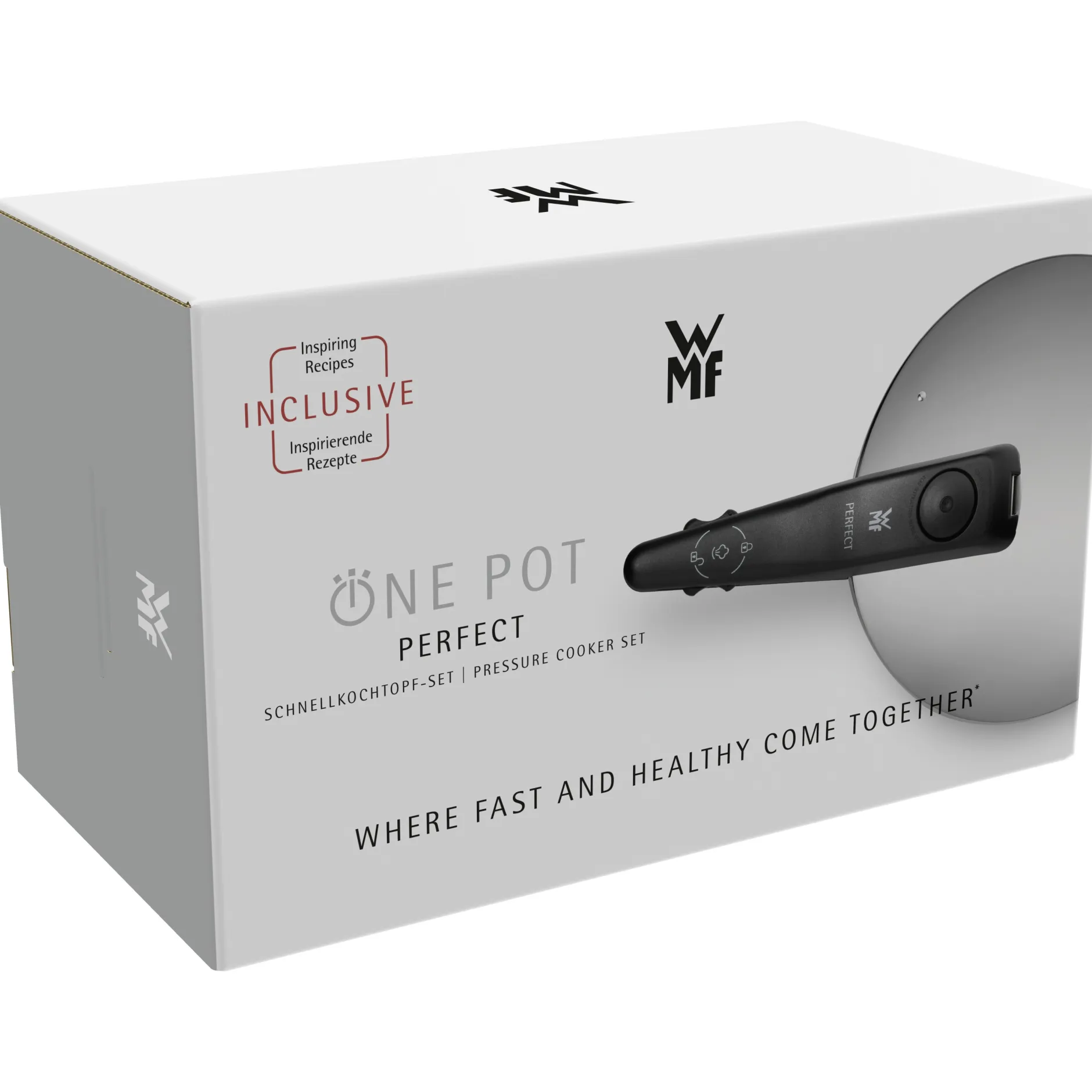 Perfect One Pot Schnellkochtopf-Set, 22 cm, 3 & 4,5 L, stapelbar, mit Dämpfeinsatz|WMF New