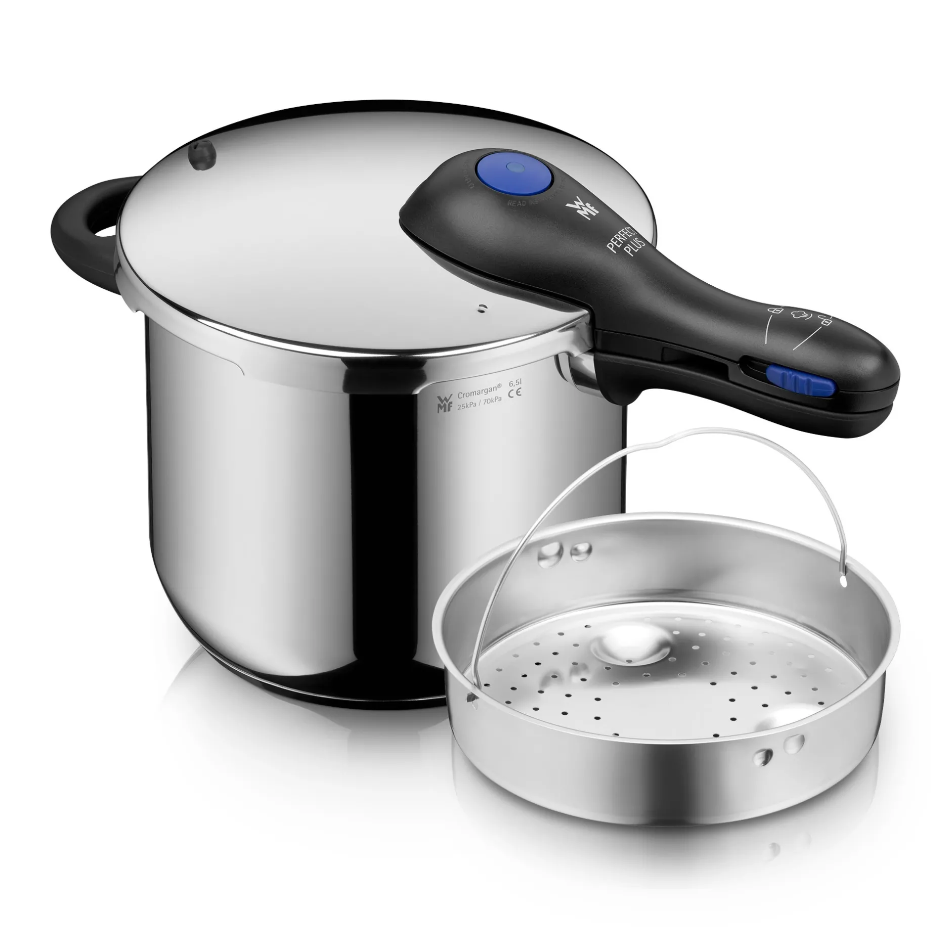 Perfect Plus One Pot Schnellkochtopf mit Dampfgareinsatz, 22 cm, 6,5 Liter|WMF Outlet