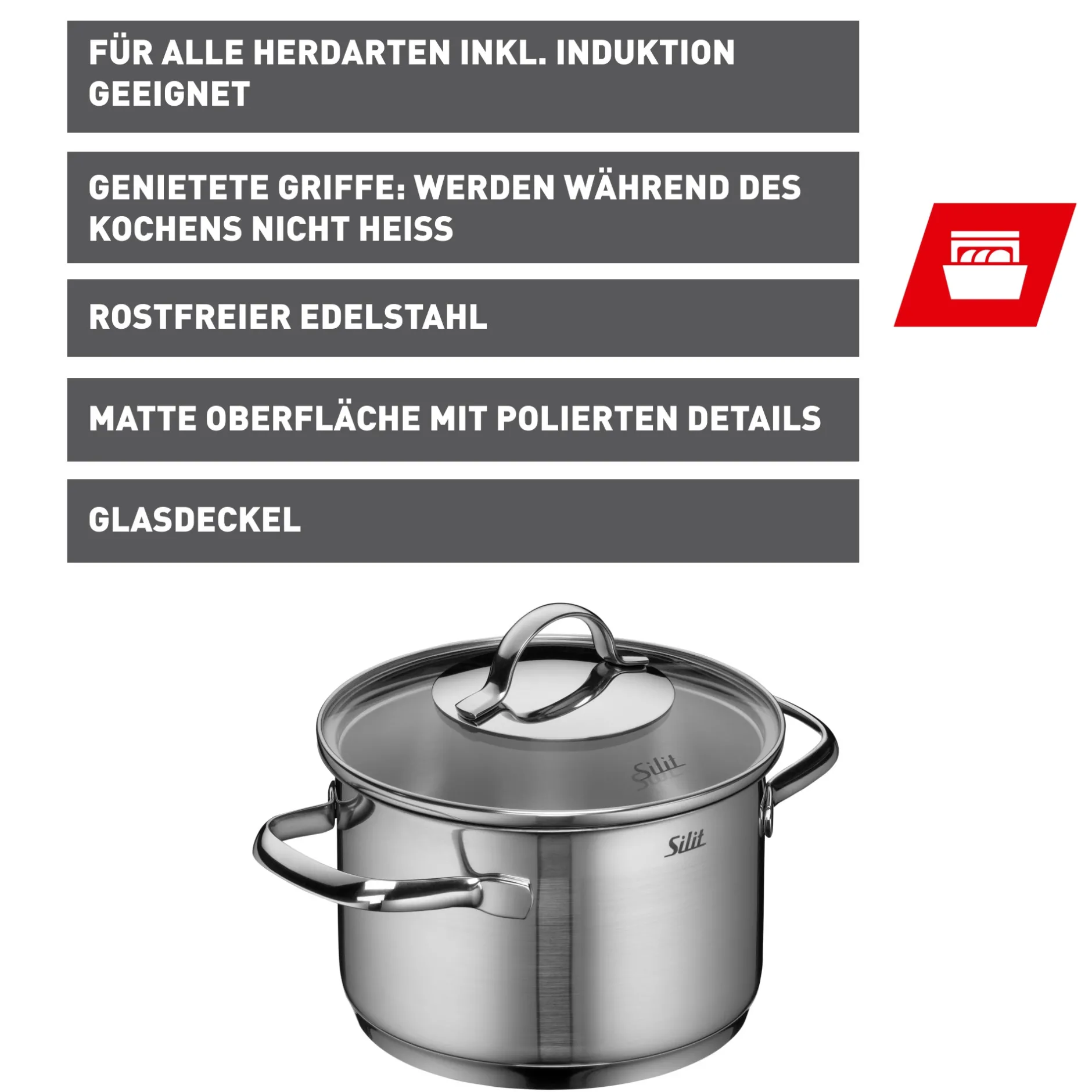Silit Achat Kochtopf mit Deckel, 16 cm|WMF