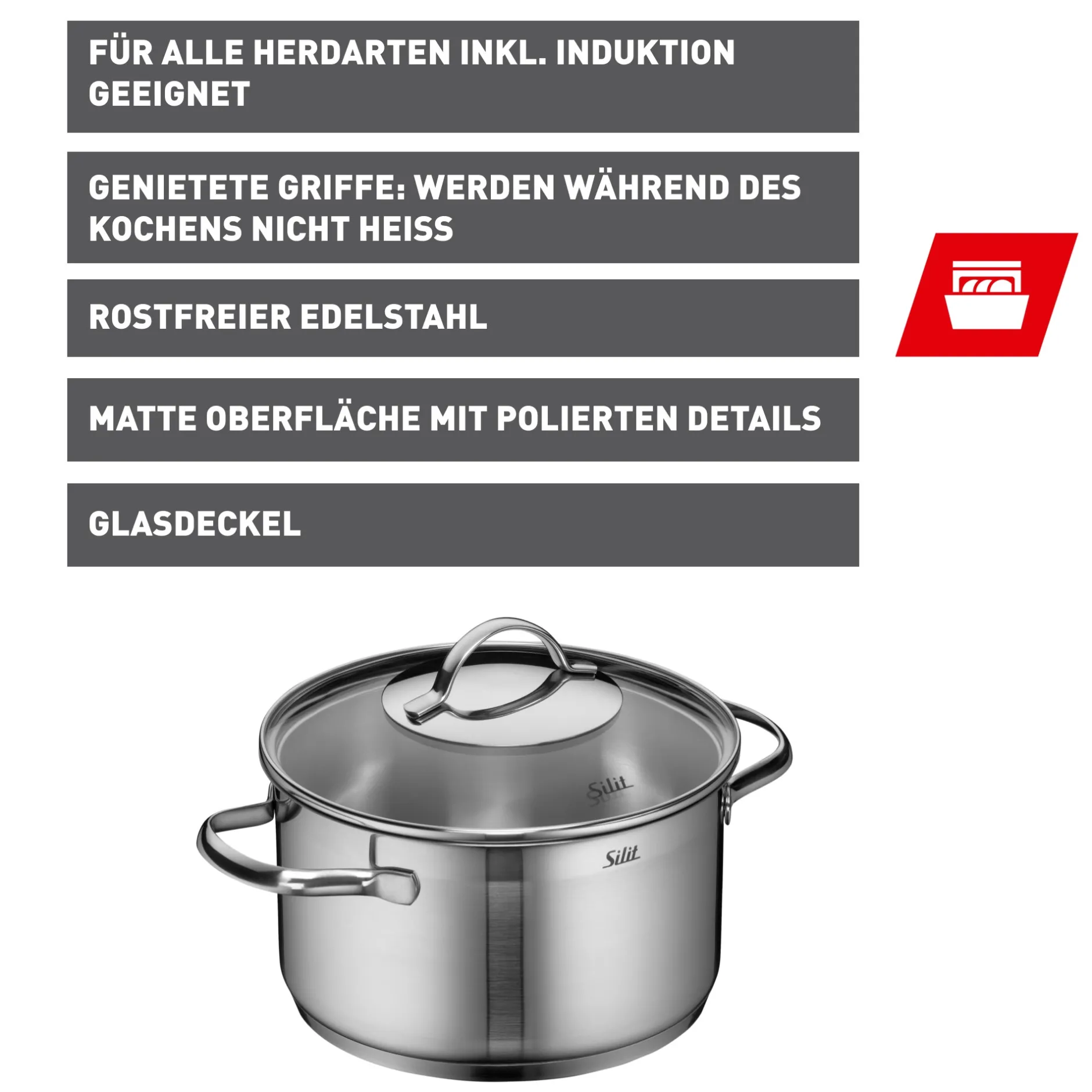 Silit Achat Kochtopf mit Deckel, 20 cm|WMF