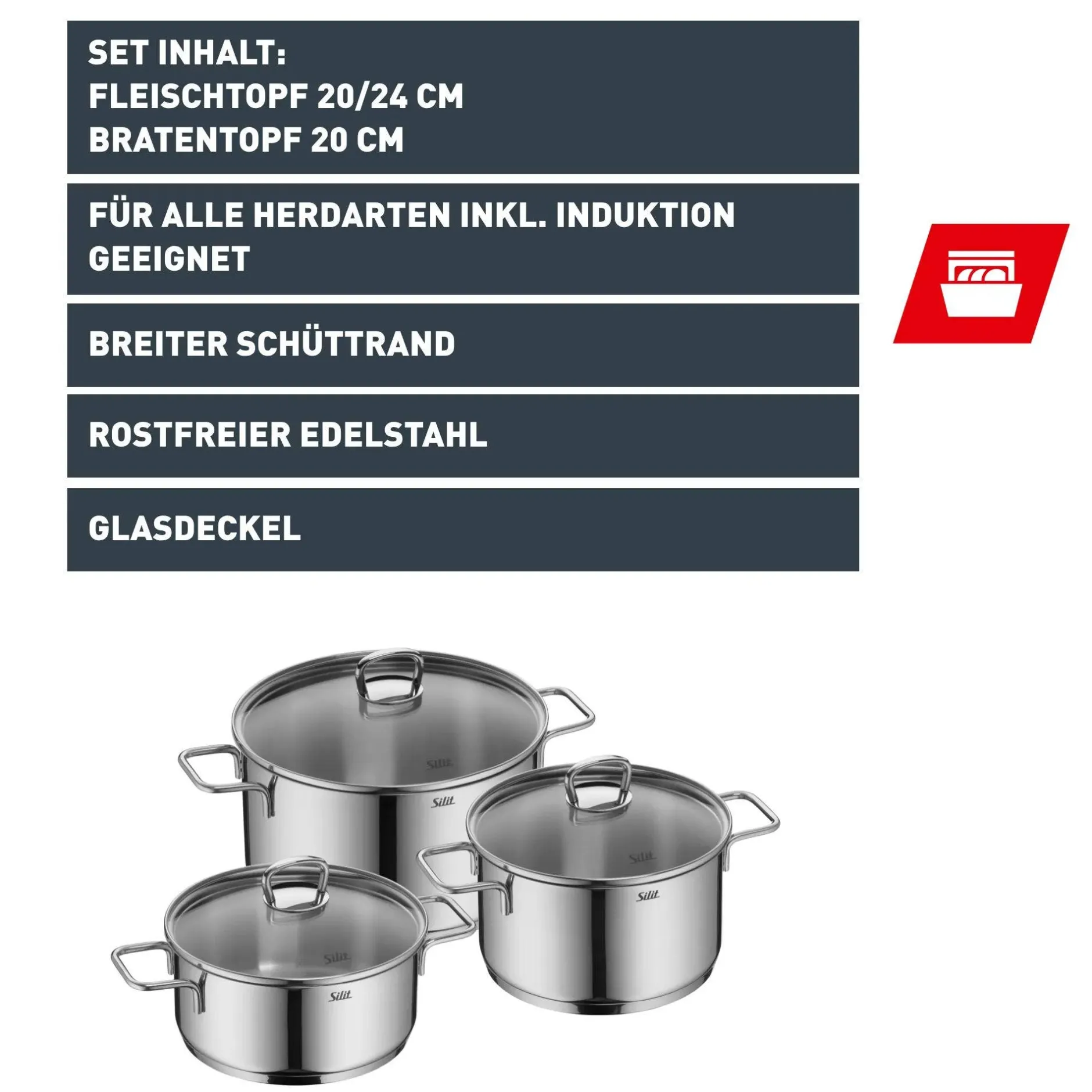 Silit Alicante Topf-Set, 3-teilig|WMF