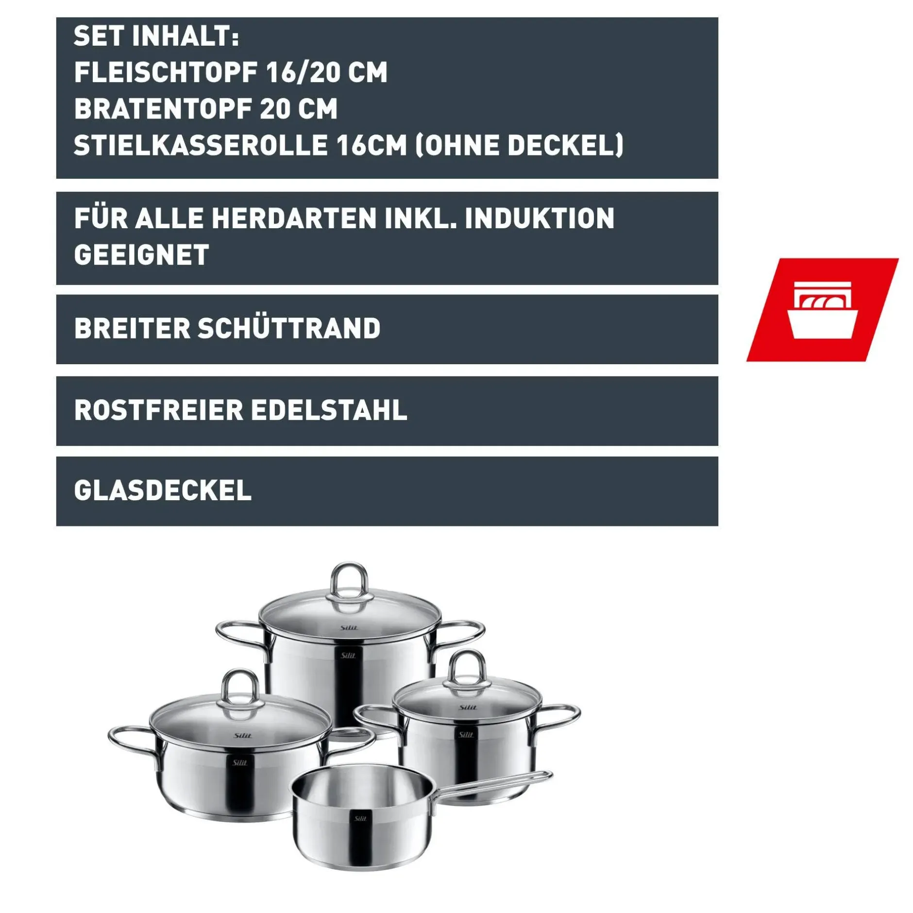 Silit Diamant Topf-Set, 4-teilig|WMF Sale