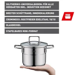 Silit Extra Cook Mini-Kochtopf 12 cm mit Glasdeckel|WMF