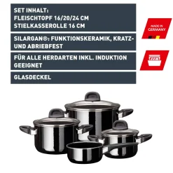 Silit Silargan® Modesto Topf-Set 4-teilig, Black|WMF Outlet