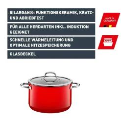 Silit Silargan® Passion Kochtopf mit Deckel, 24 cm, Red|WMF Sale