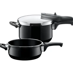 Silit Silargan® Sicomatic t-Plus Schnellkochtopf-Set, 22 cm, 4,5 l und 3,0 l, Black|WMF Outlet