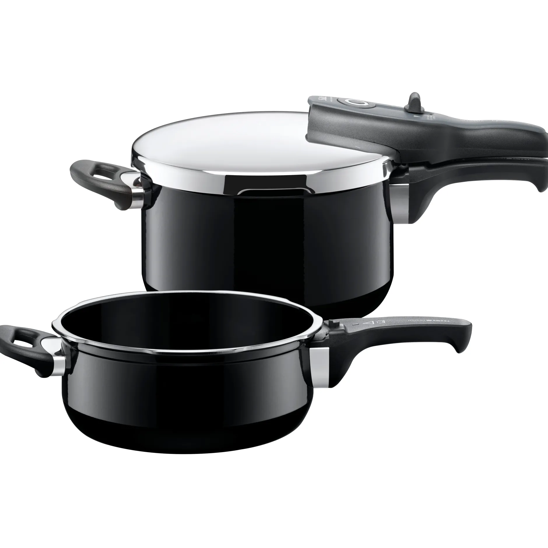 Silit Silargan® Sicomatic t-Plus Schnellkochtopf-Set, 22 cm, 4,5 l und 3,0 l, Black|WMF Outlet