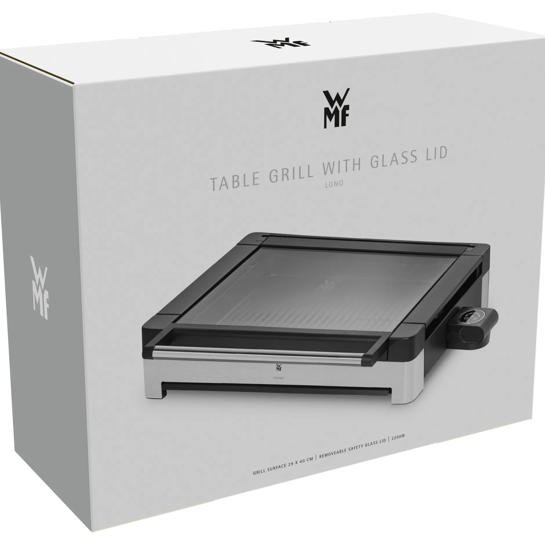 Lono Tischgrill gerippt mit Glasdeckel|WMF Online